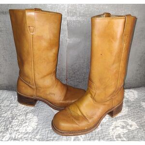 Vintage Sears Campus Brown Leather Work Boots Sz 10